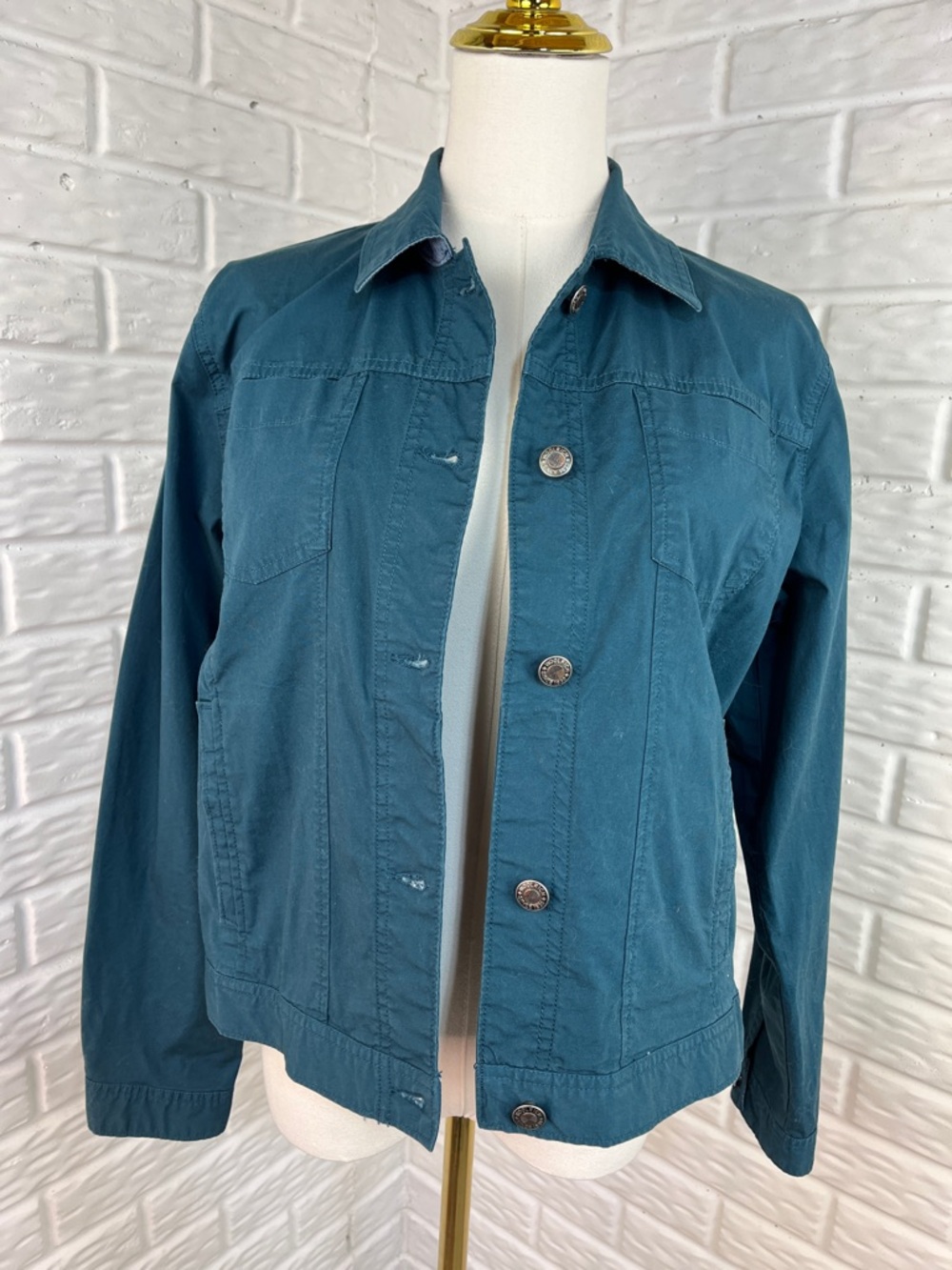 WOOLRICH SHIRT JACKET LIGHTWEIGHT DARK TEAL UTILITY BUTTON UP SZ XS - Picture 3 of 12
